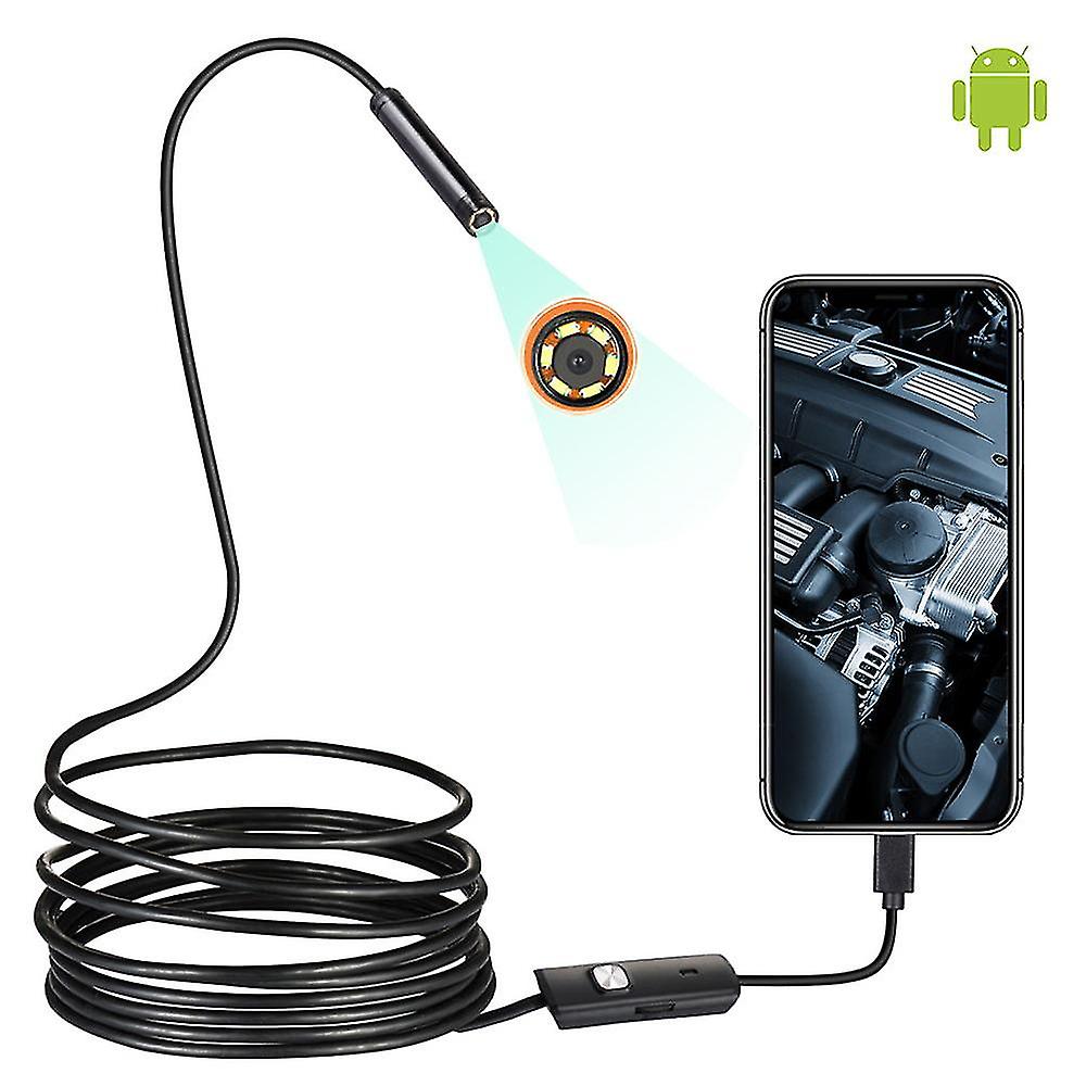 6 Leds 7mm Android Type-c Usb Inspection Camea For Car Endoscope Camera Waterproof Endoscope Borescope Adjustable Soft Wire