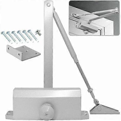 Automatic Door Closer with Stop Device, Adjustable Spring Door Closer, Buffer