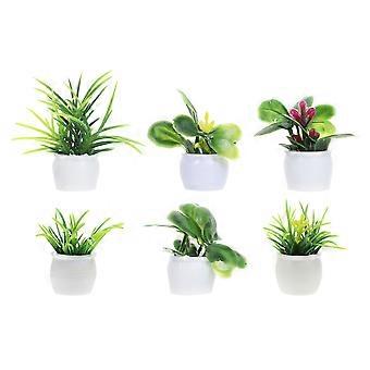 6 stuks Mini Plant Model Decoratieve Miniatuur Plant Beeldje Plastic Plant Model Mini House Decor