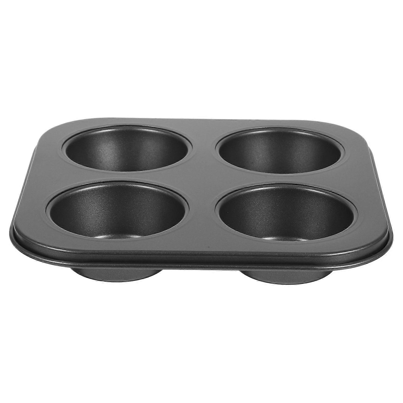 Muffinskageforme 4 gitre ovn bageplade cupcake non-stick bagekopper bageform til hjemmet (sort)