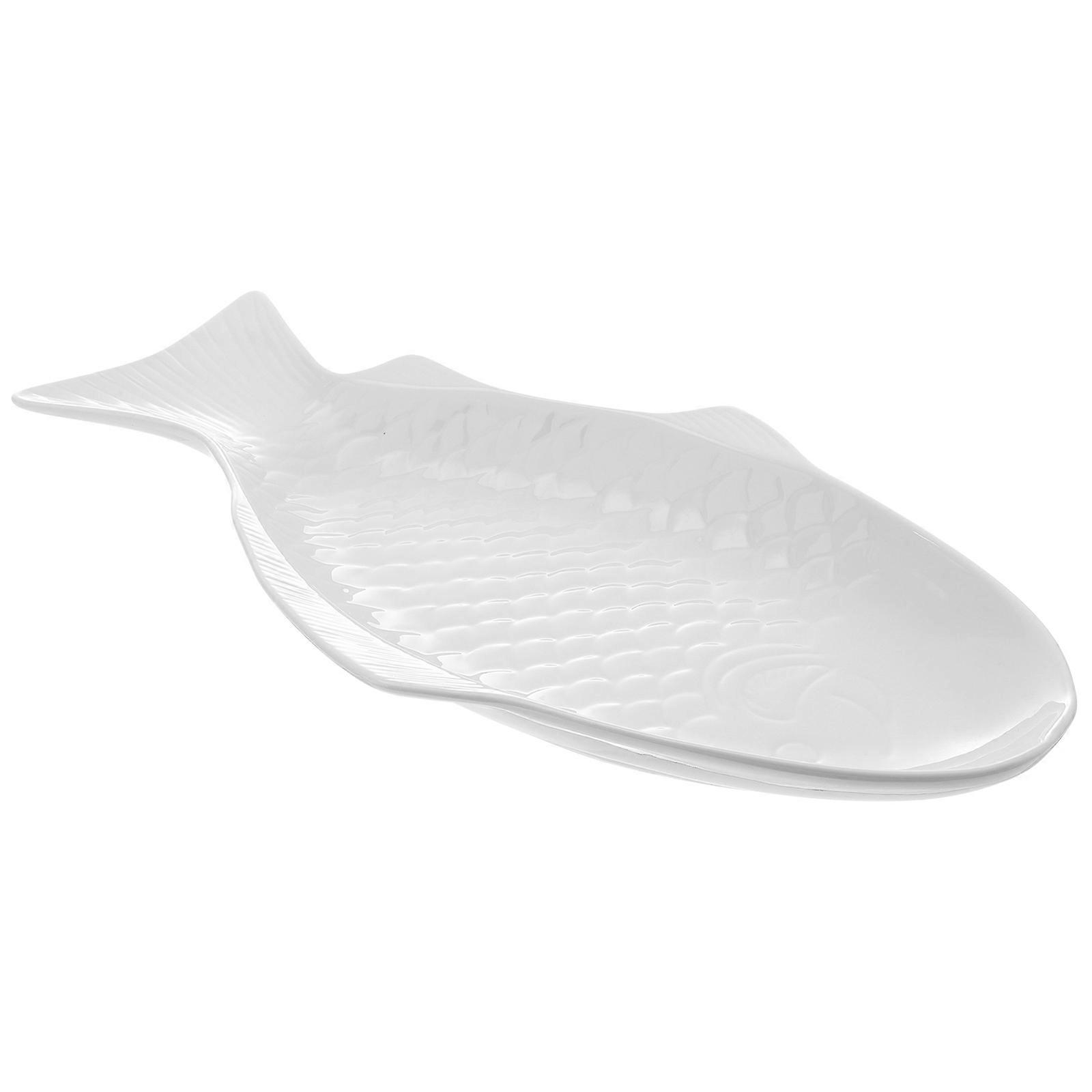 Ceramic Fish Pattern Dish Plate Food Tray Creative Restaurant Tableware Supply