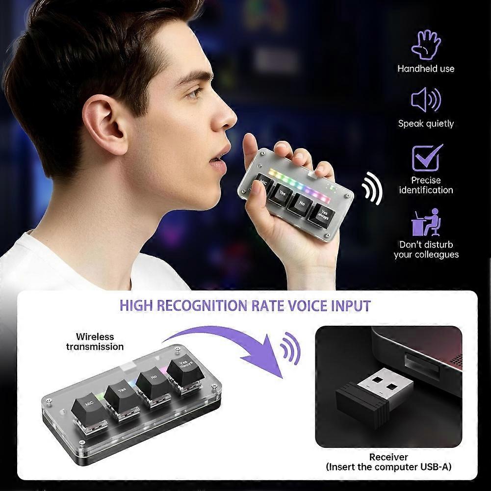 4Key Customize Wireless Voice Input Keyboard Macro Knob Copy Paste Shortcut Key Keyboard Vibecoding Keyboard