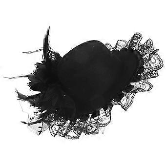 Fascinator Mini Hat Top Hat Hårklemme Fjer Lille Top Hat Fascinator Hat Dekoration