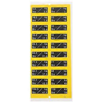 1 Set 5.5-110lbs/2.5-50kg Weight Stack Labels, Weight Plate Stickers For Gym Equipment, Self-Adhesive Gym Equipment Label Sticker Sheet