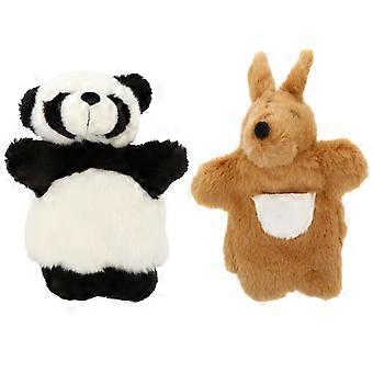 2pcs Baby Tier Hand Puppen Cartoon Rollenspiel Spielzeug Schöne ausgestopfte Puppe