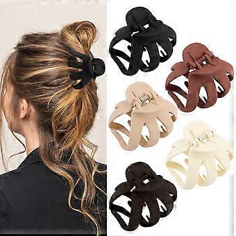 Large Hair Claw Clips for Thick Hair Women, 5Pcs Matte Octopus NonSlip Durable Hair Accessories
