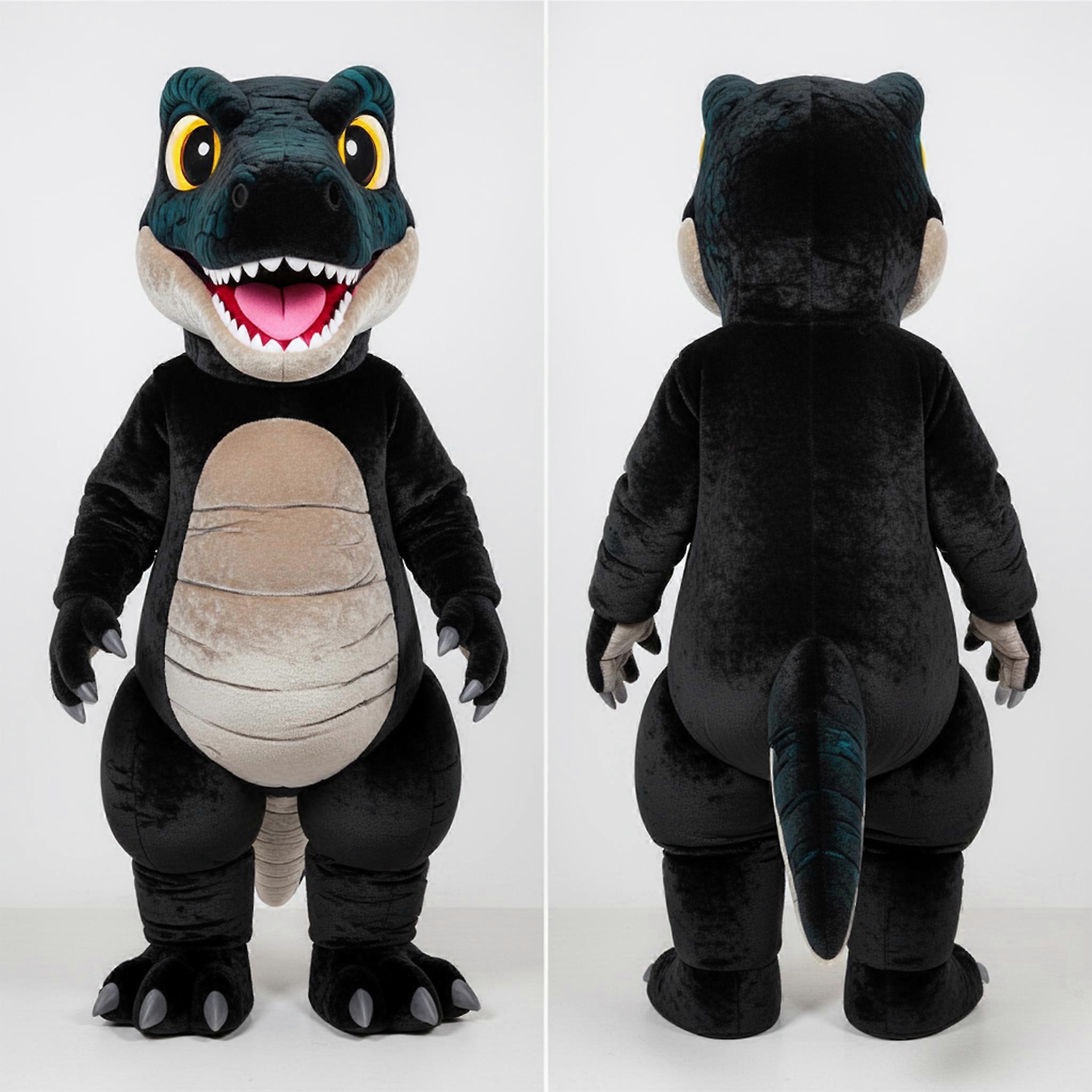 MASTICOT Black Sleek Velociraptor Mascot
