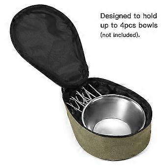 Portable Black Bowl Storage Bag Compact Lightweight Durable Protective Design Zipper Closure Travel Friendly Multipurpose Organiser for Outdoor Us GIX
