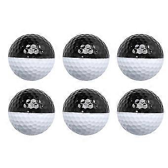 6PCS PU Preto Branco macio alto elástico excelente mosca estável duas camadas interior putter assistir golfe prática bola