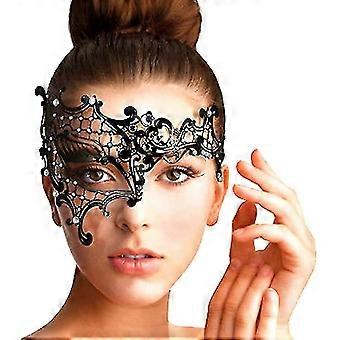 Masquerade Mask For Women Half Face Mask Princess Venetian Style Metal Black Masquerade Ball Masks