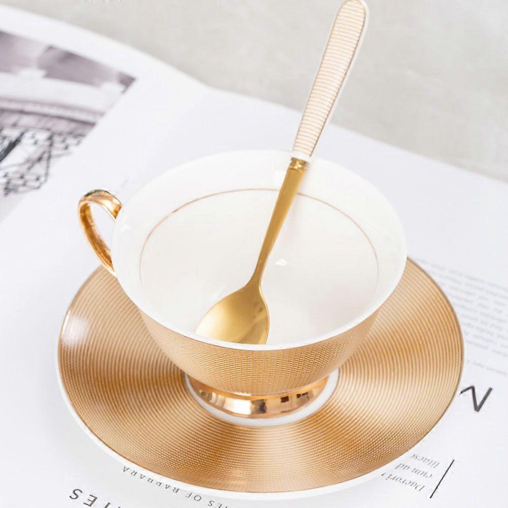 Golden Stripe Translucent Bone China Cappuccino Cups