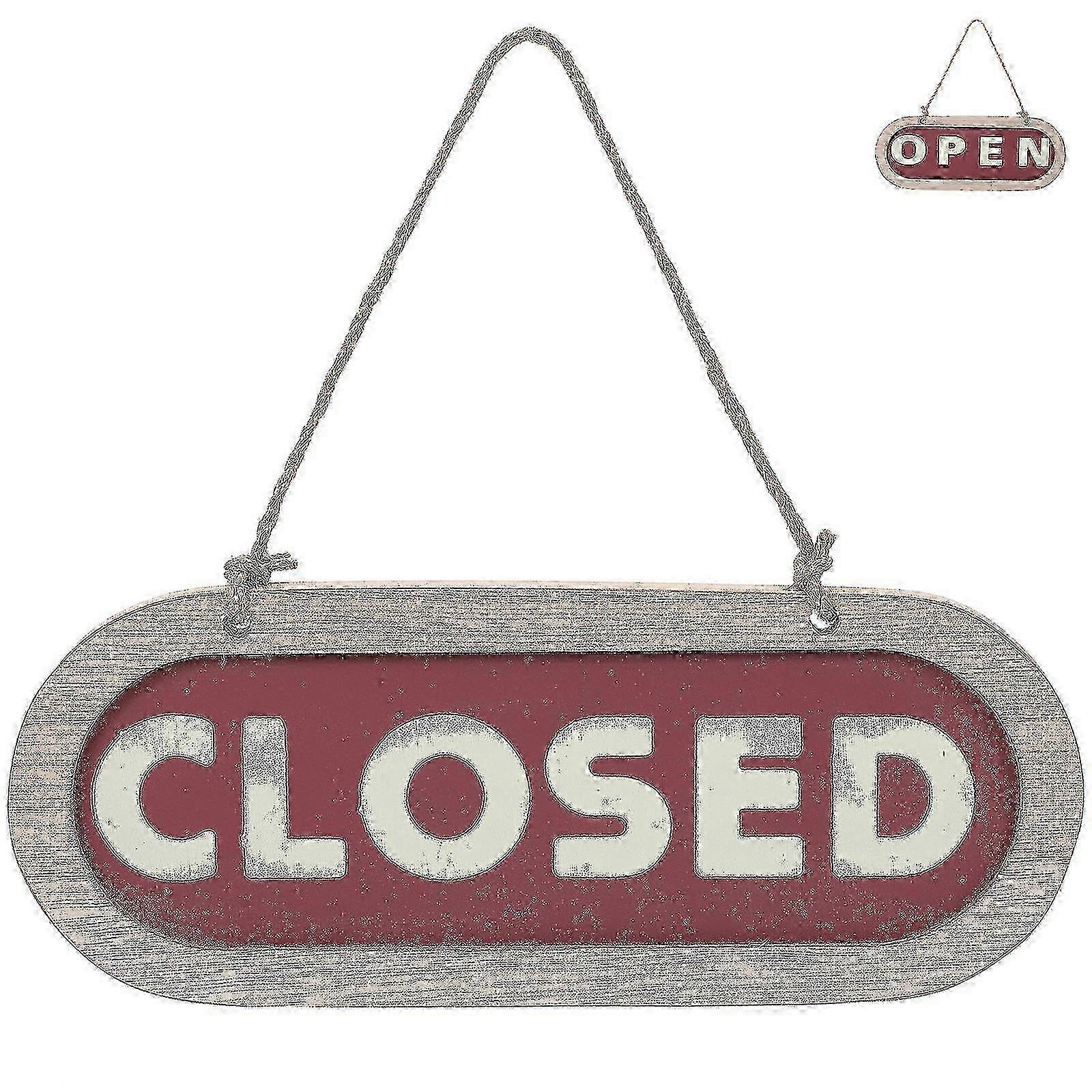 Rustic Cedarwood Open Closed Sign