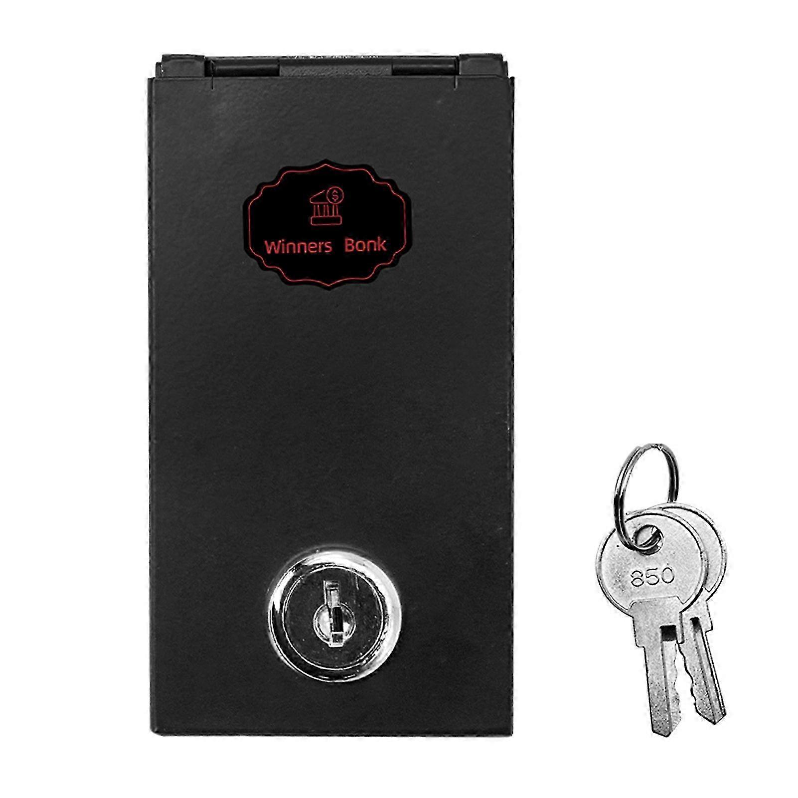 Compact Metal Money Box With Key Security