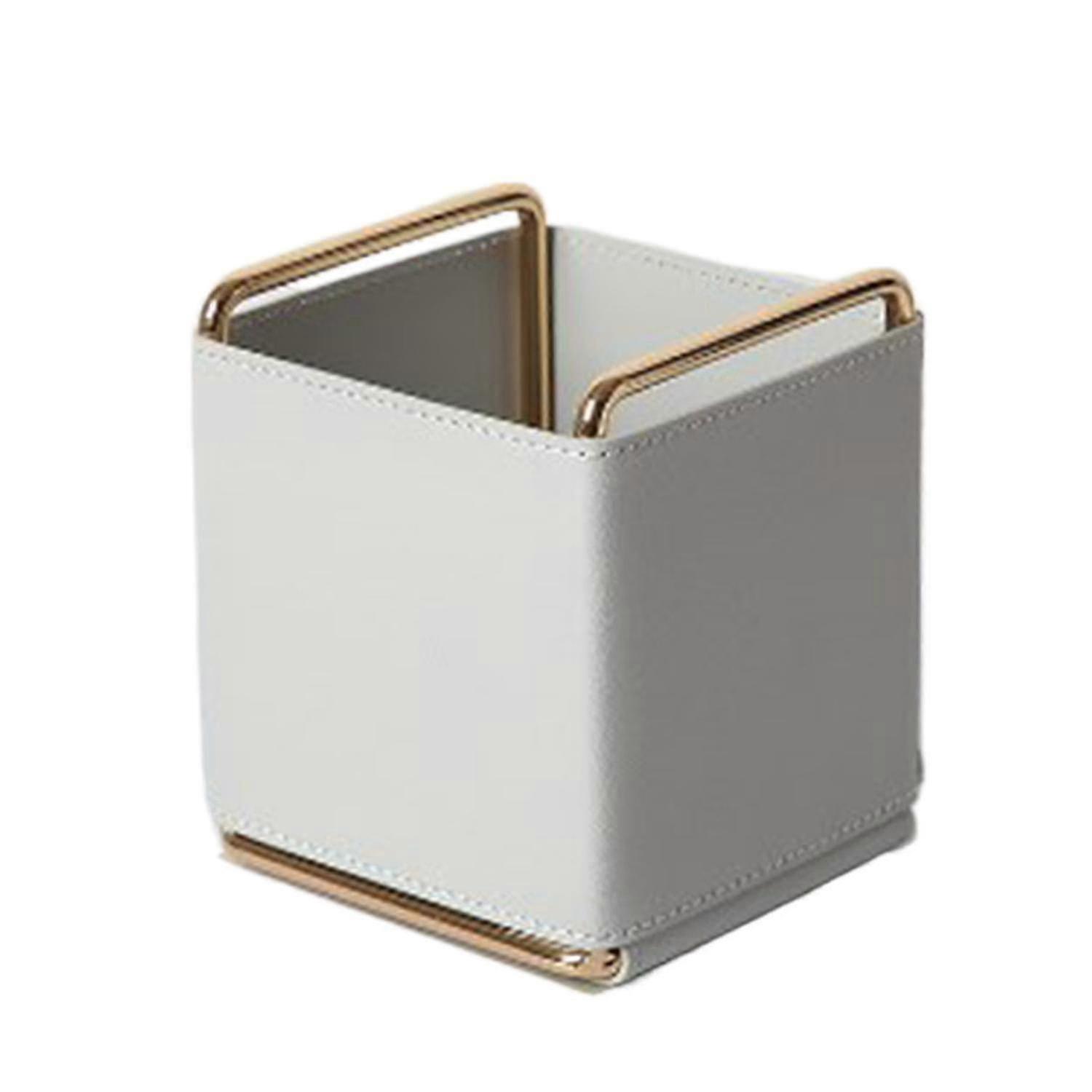 Large Capacity Fake Leather Desktop Storage Box