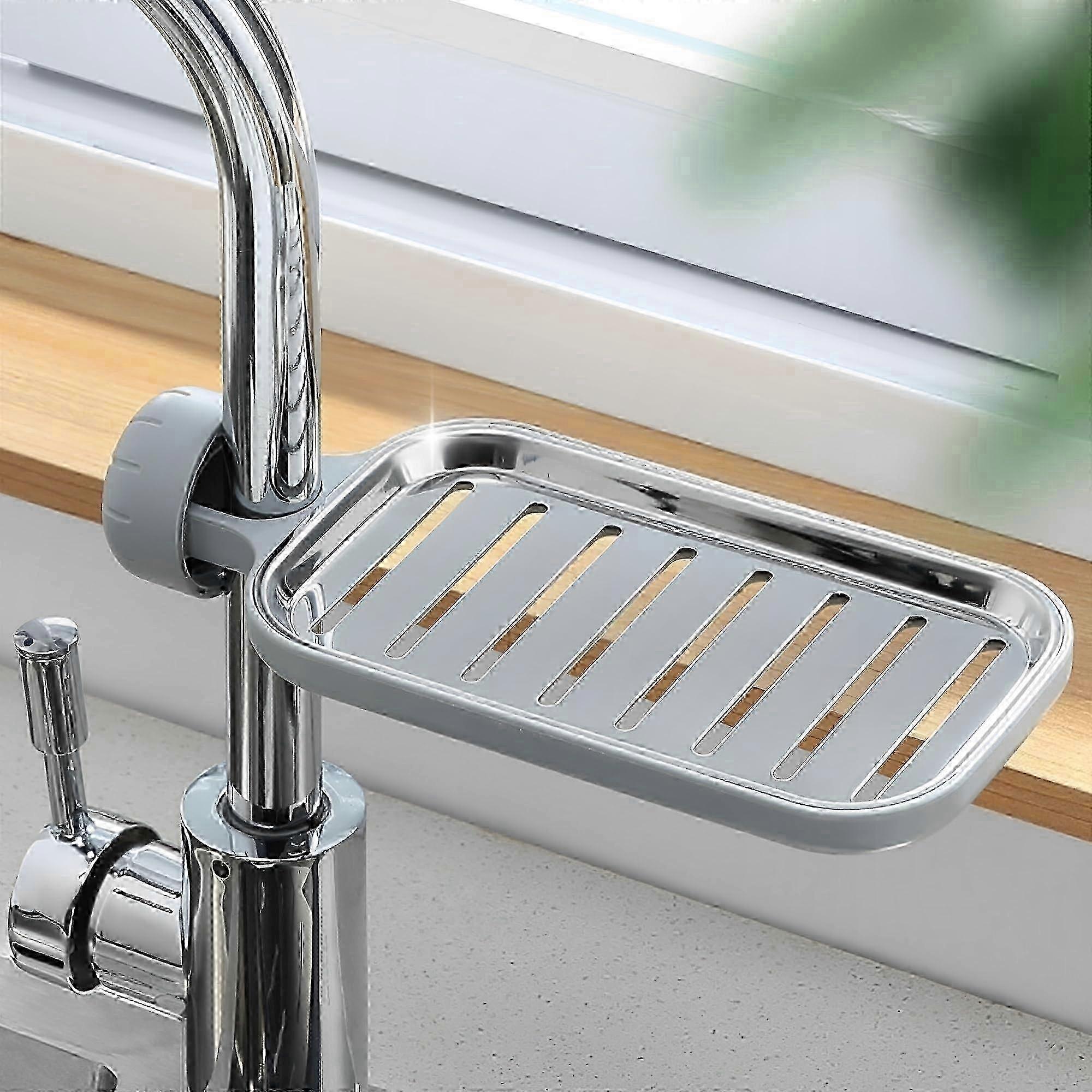 Grey Adjustable Shower Rod Holder
