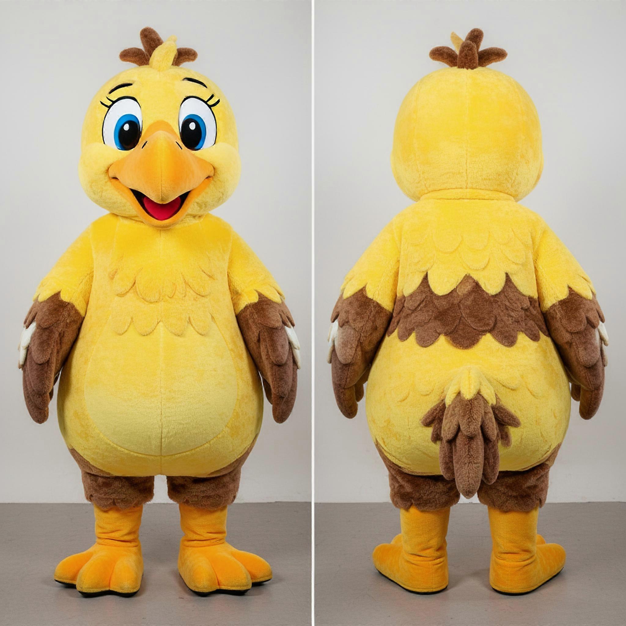 MASTICOT Yellow Rounded Dodo Bird Mascot