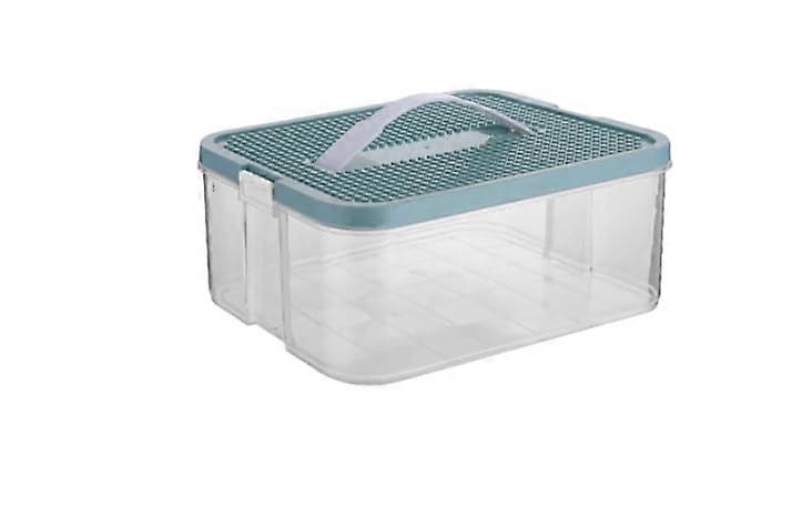 Plastic Storage Container Box with Building Baseplate Lid, Removable Tray and Clear Stackable Design (Green)