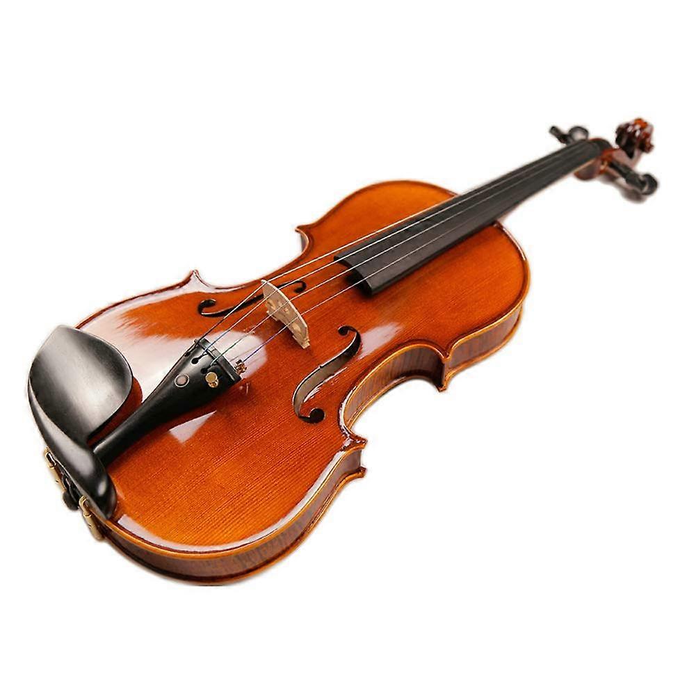 Handmade Solid Wood 3/4 Violin for Students, Maple Back, Balanced Warm Tone, Upscale Finish