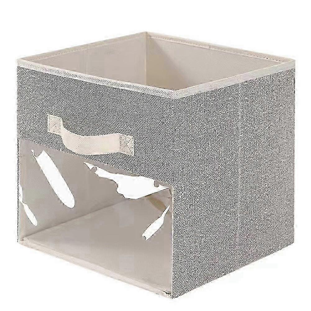 Fabric Cube Storage Box Transparent Storage Box compatible with Closet Foldable Storage Box C