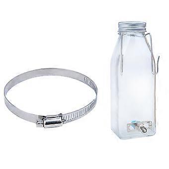 Hamster Waterer Small Pet Water Bottle for Hanging 1Set Silver Anti-Leak Waterer