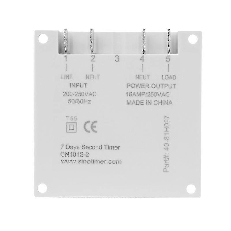 7 Weekly Programmable Digital LCD Timer Switch 1s Interval 220V Time Relay Programmer Compatible with CN101S