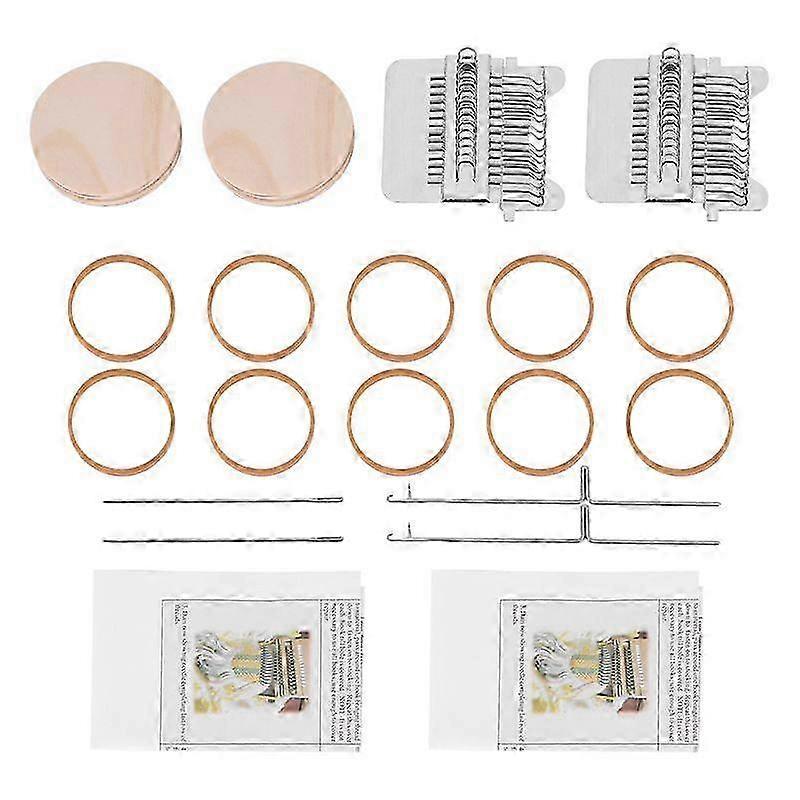 2 Sets Small Weave Tool DIY Wooden Darning Tool (14 Hooks)