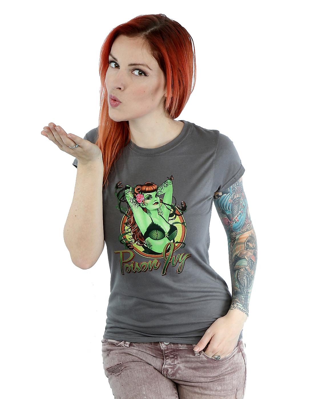 DC Comics Women's DC Bombshells Poison Ivy Badge T-Shirt