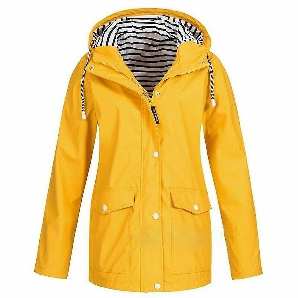 Lzyx-kvinder Vandtæt jakkefrakke Damer Udendørs bjergbestigning Tøj Regnfrakke Vind Regnskov Frakke Regnfuld