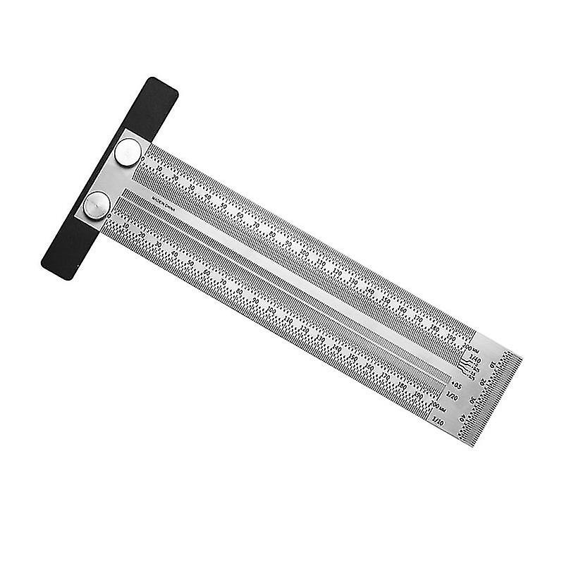 24,8X10,8x0,5 cm Righelli d'argento 1pc T Tipo Lavorazione del legno Scriber Posizionamento Righello Righello durevole S