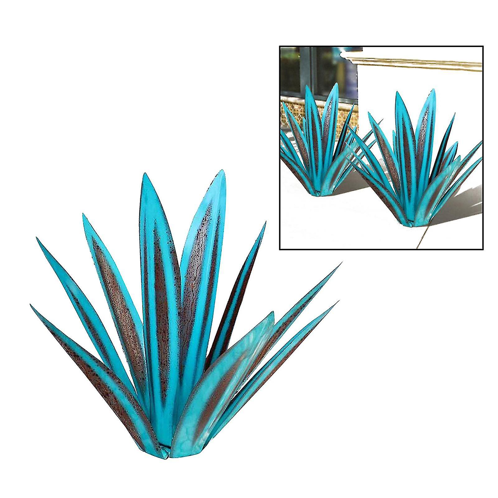 Tequila Agaven-Skulptur Aus Eisen – 65 Cm, Dunkelblau, Garten- & Terrassendeko