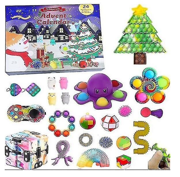Χριστούγεννα Advent ημερολόγιο δώρο Fidget παιχνίδια ανακούφιση στρες Fidget παιχνίδι τυφλό κουτί παιδιά