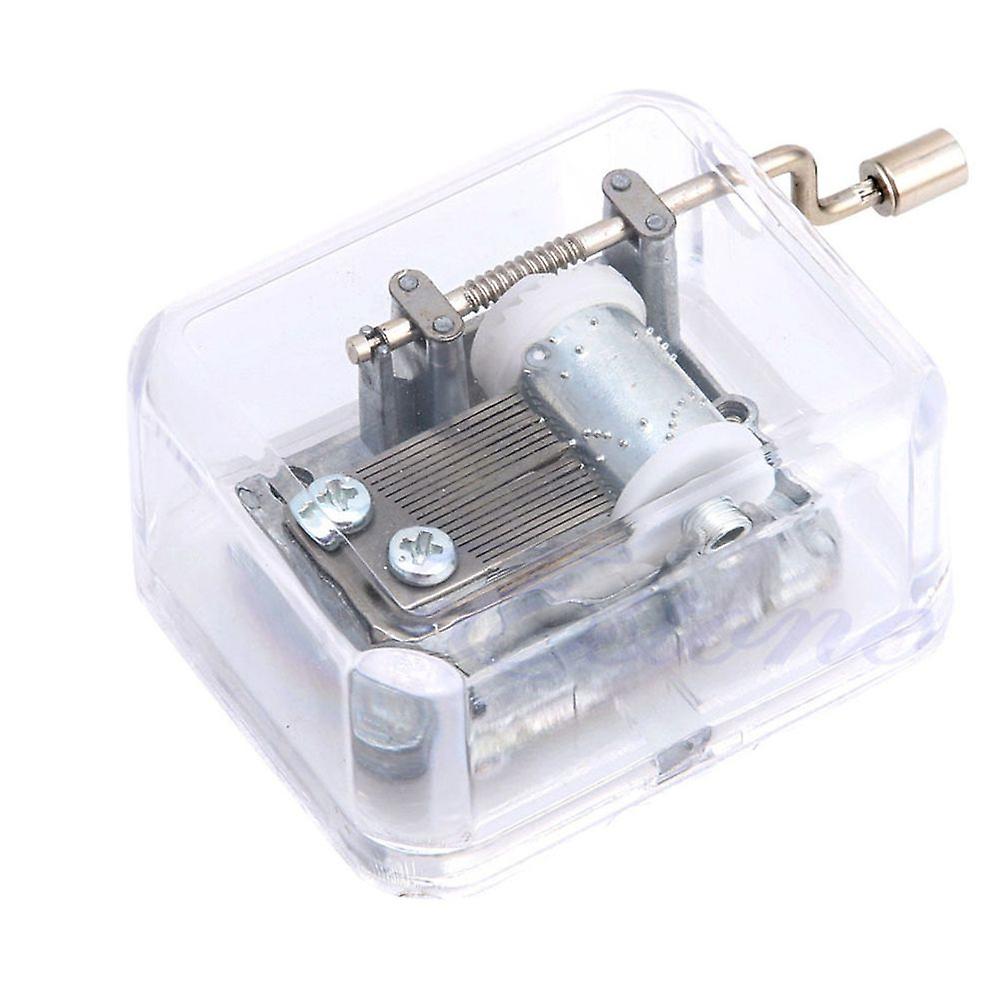 Hand Crank Lake Swan Movement Game Music Box - Argent