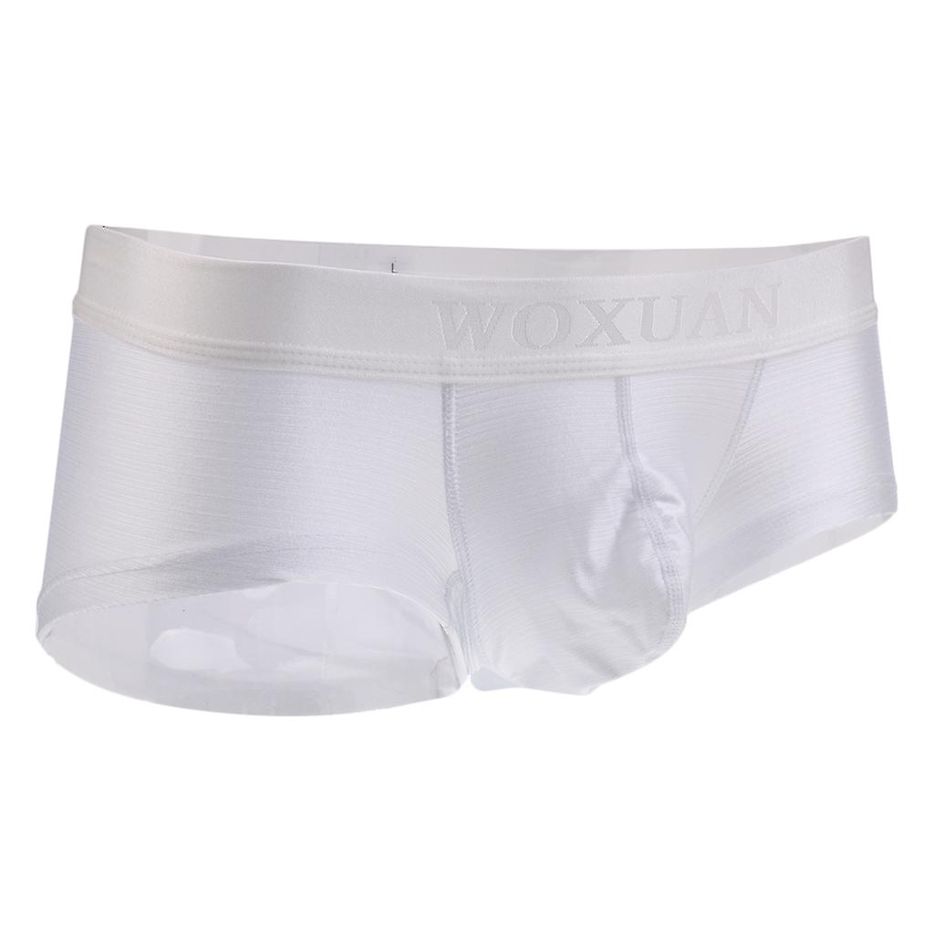 Man's Silky soft Solid Boxer Brief Men's Underwear S White