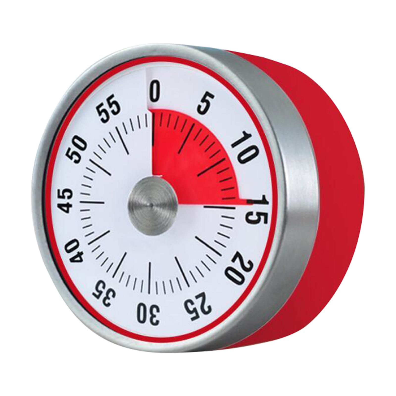 3 Inch Round Kitchen Mechanical Timer Countdown Count Up Alarm Cooking Red