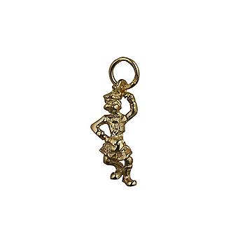 9ct Gold 19x9mm Scottish Dancer Pendant or Charm