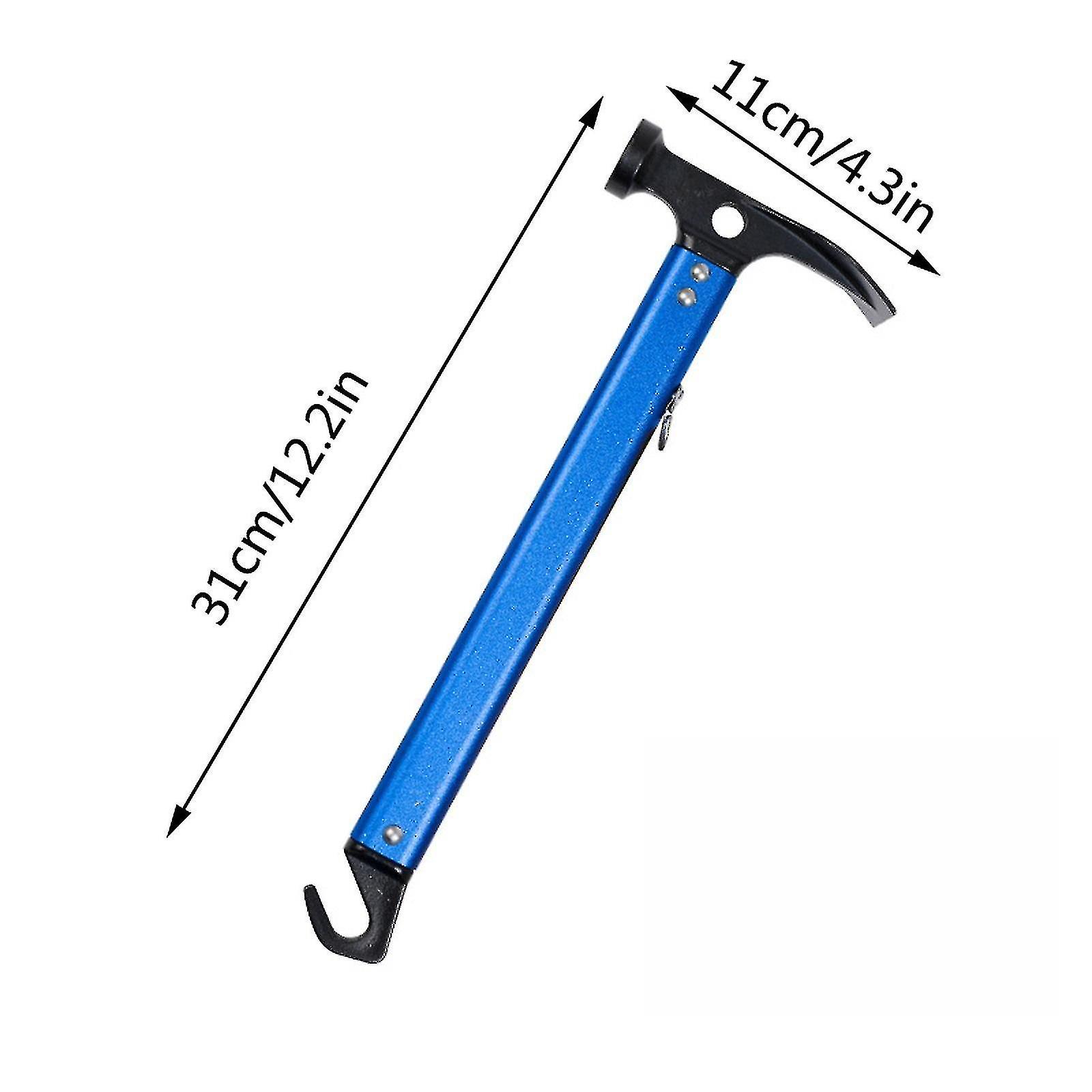 Aluminum Camping Hammer With Hook Portable Lightweight Multi-functional Tent Stake Hammer For Outdoor