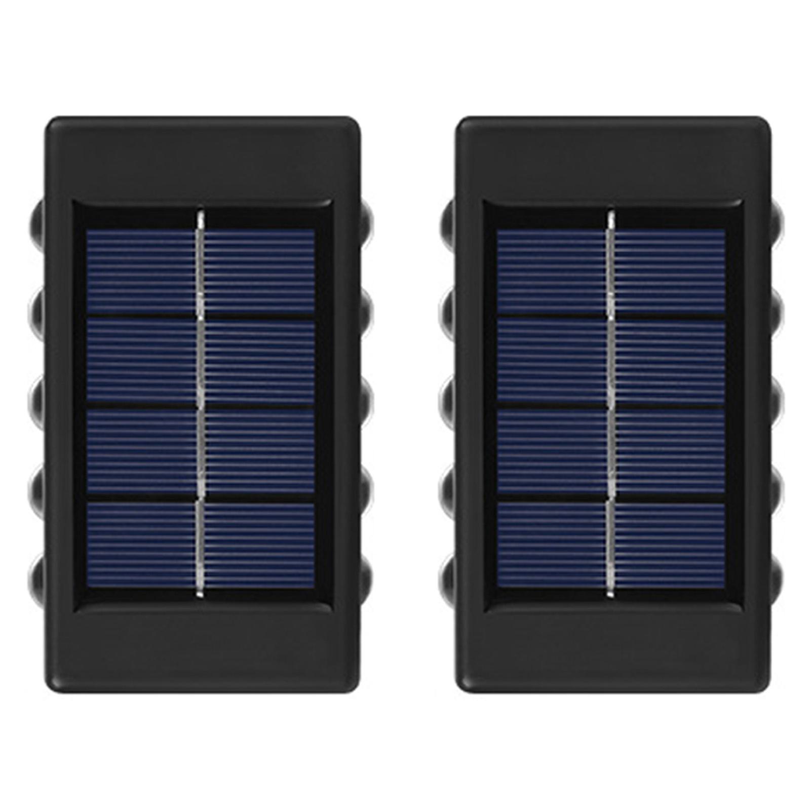 Solar Fence Lights Outdoor Rechargeable Battery Powered Up And Dowm Lamp For Wall Deck Step Garden