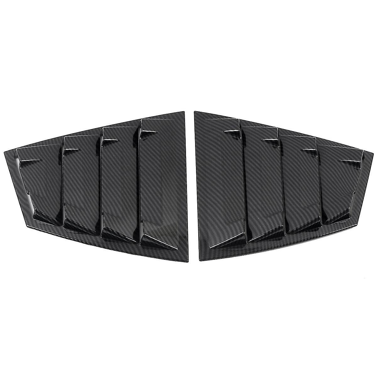Carbon Fiber Color Rear Side Vent Quarter Window Louver Shutter Cover Trim For / 2015 - 2021