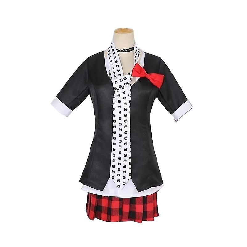 أنيمي Danganronpa Enoshima Junko تأثيري الزي الرسمي مقهى ملابس العمل تنورة قصيرة مزدوجة الذيل جديلة شعر مستعار هالوين كرنفال ازياء