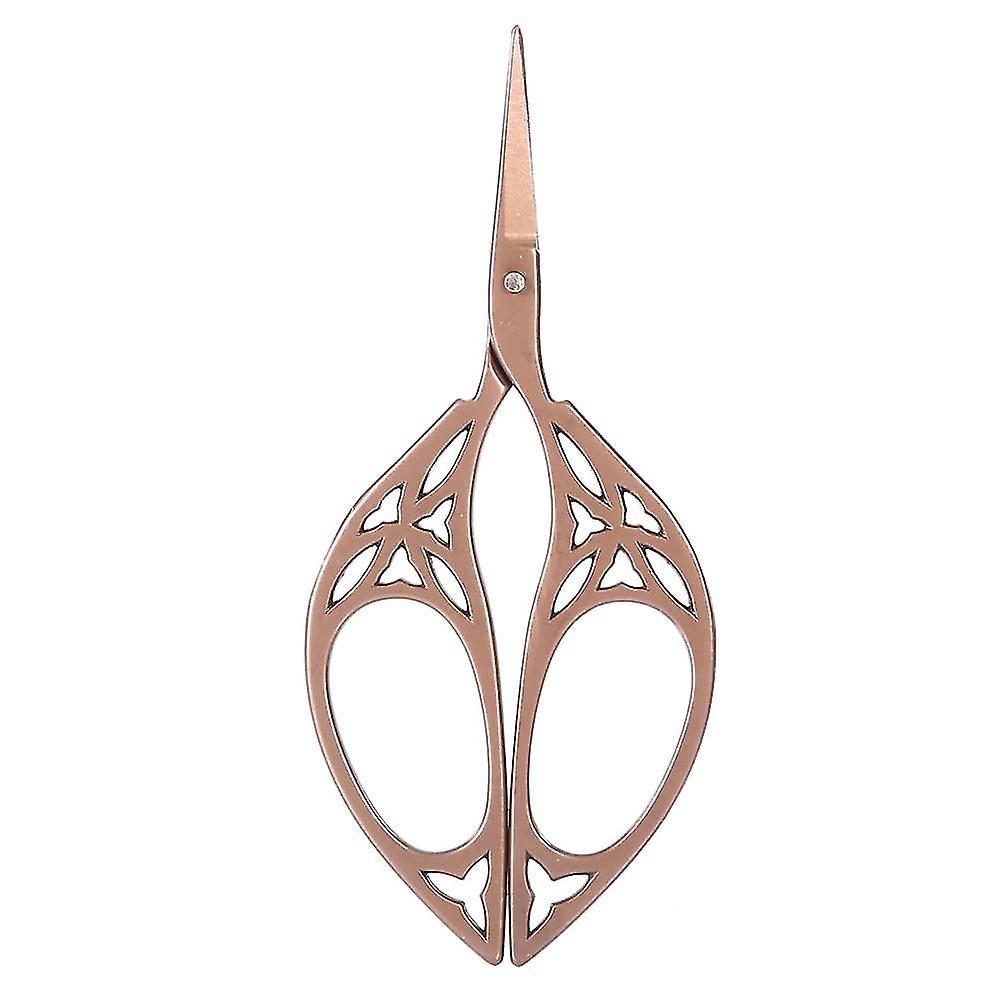 Creative Vintage Stainless Steel Leaf Pattern Needlework Scissors (Tawny)