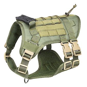 Service Dog Vest Tactical Dog Harness  With Front Leash Clip Heavy Duty With Handle (s Army Green)