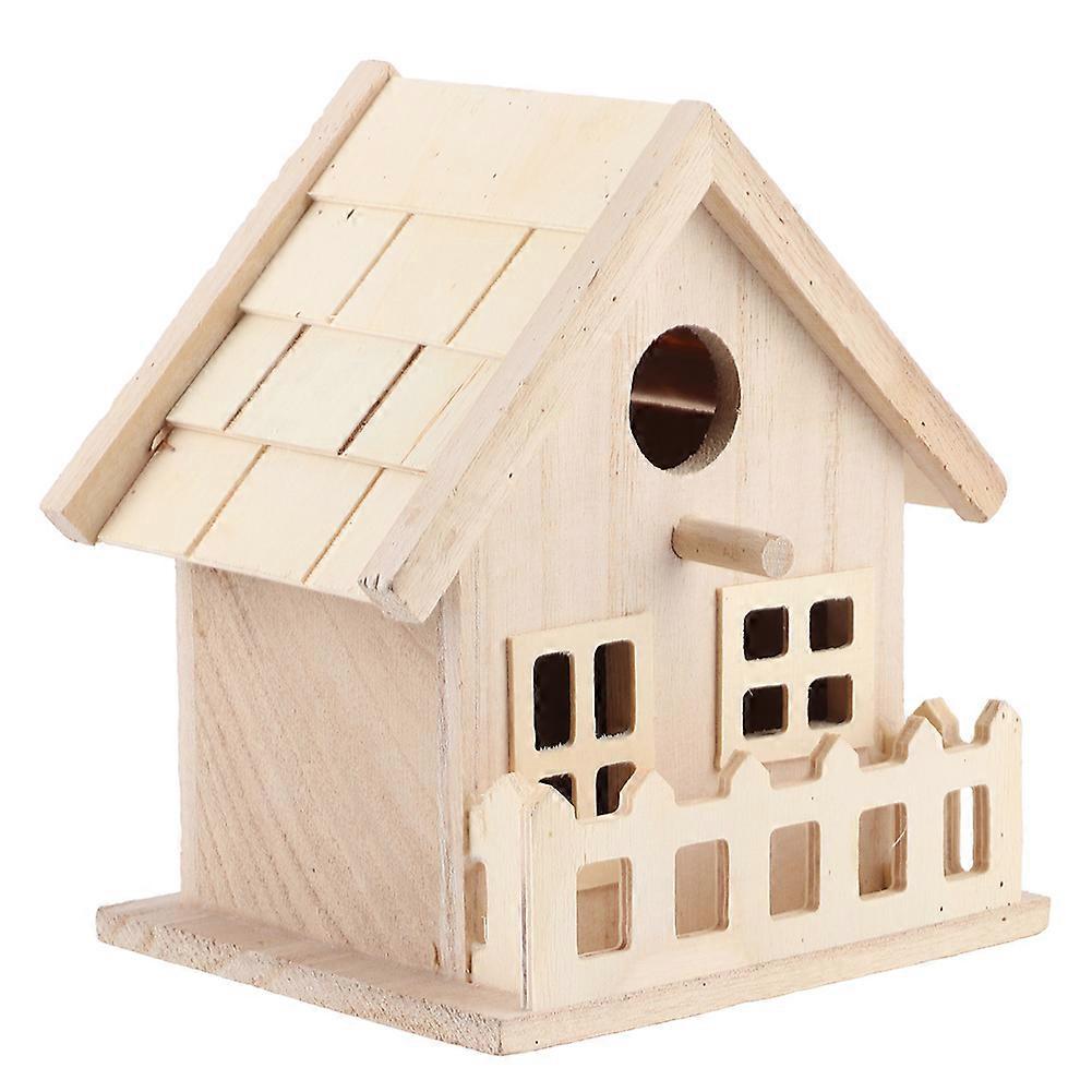 Hanging Bird House Wooden Bird House Nests Outdoor Hanging Birds Parrots Resting Breeding Box Decoration