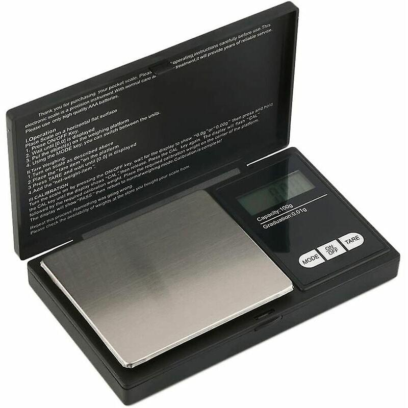 Portable scale, 500g 0.01g precision digital scale, mini digital pocket scale, tare function, LCD display