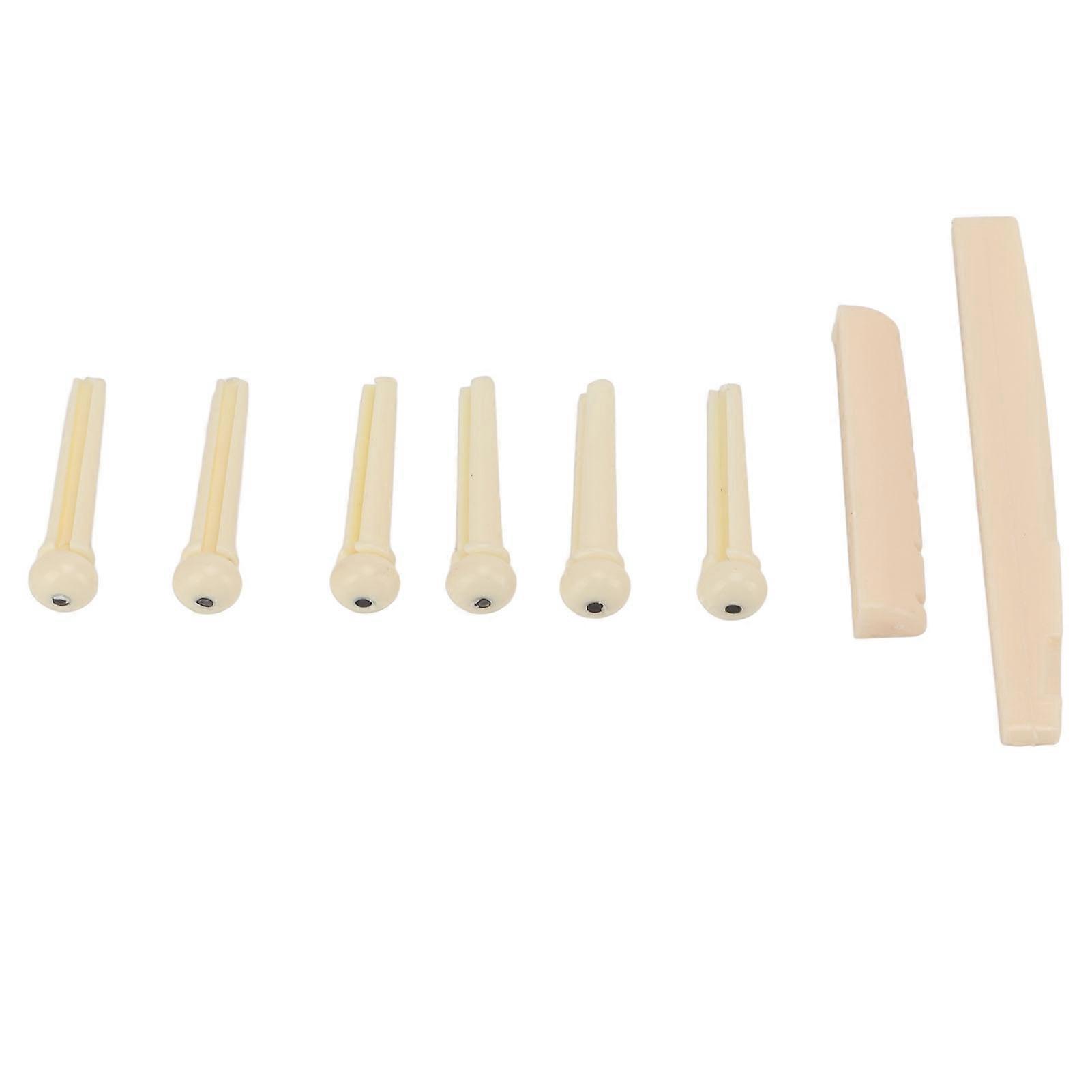 ABS Folk Guitar Accessory Kit with 6 Bridge Pins and Saddle