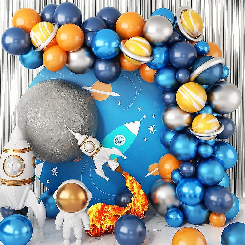 82Pcs Outer Space Balloon Garland Kit Universe Space Planets Party Balloons