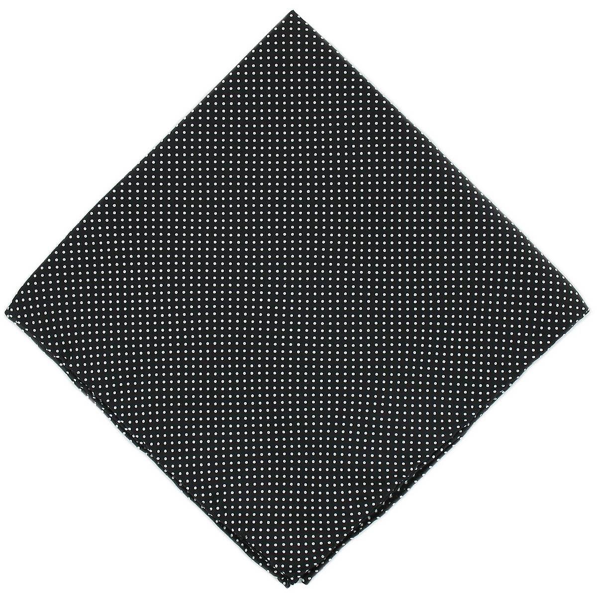 Michelsons of London Pin Dot Silk Handkerchief - Black
