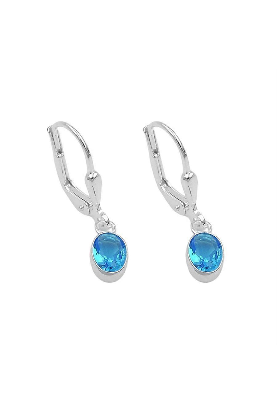 Leverback Earrings Blue Silver 925 - Gl93834