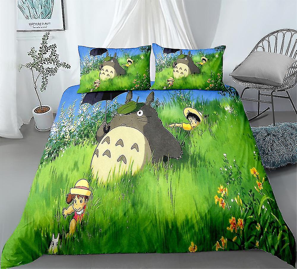T04 3D المطبوعة أنيمي توتورو 2/3 قطع الفراش مجموعة غطاء لحاف غطاء لحاف وسادة واحدة مزدوجة