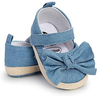 Veeki Baby Boys Girls Slippers Cozy Fleece Booties Soft Bottom Warm Cartoon Socks Newborn Crib Shoes -------- Denim Blue11cm