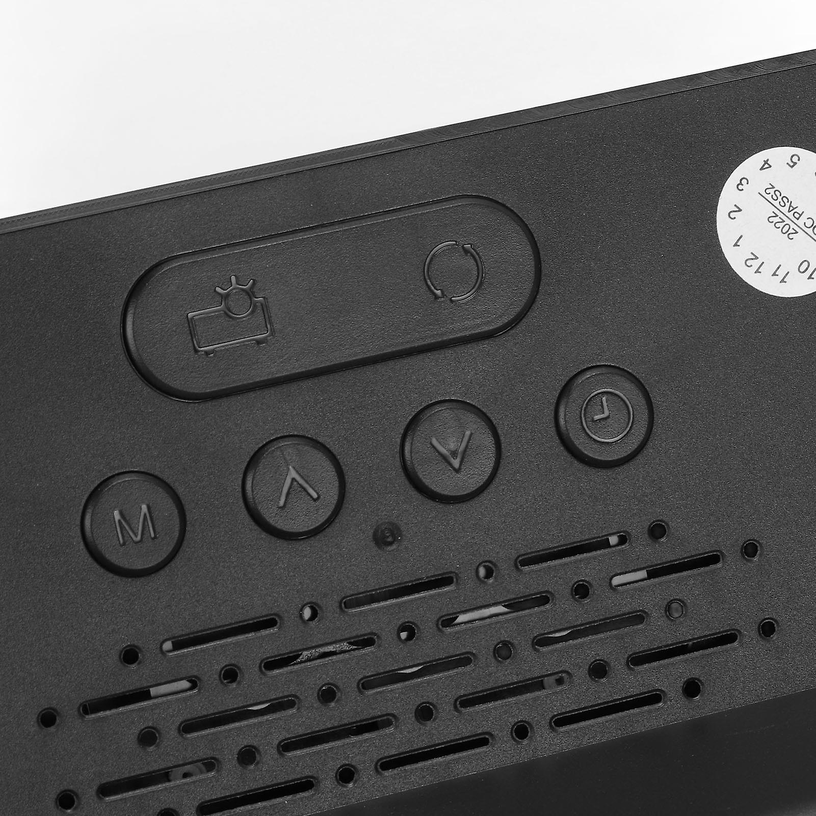 Projection Alarm Clock Time Date Temperature Display 180 Degree Wide Angle HD LED Screen Projectable Clock for Home Black